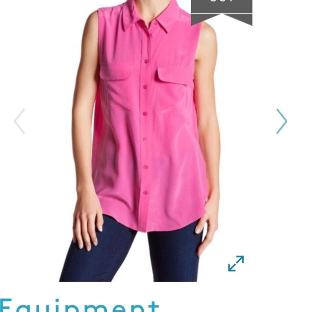 Equipment  sleeveless silk blouse small/medium